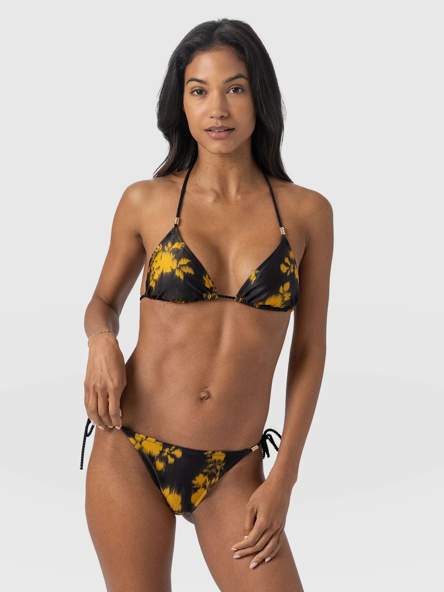 Alba Triangle Bikini Top - Yellow Fade Floral
