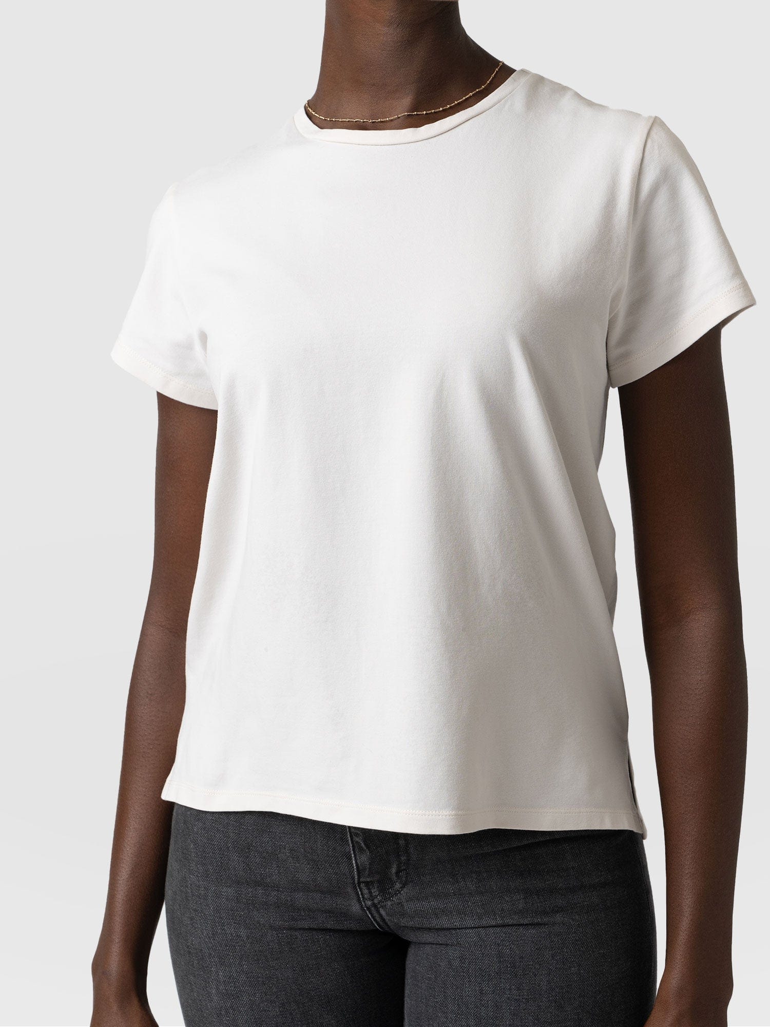 Easy Cotton Tee - Cream - Image 3