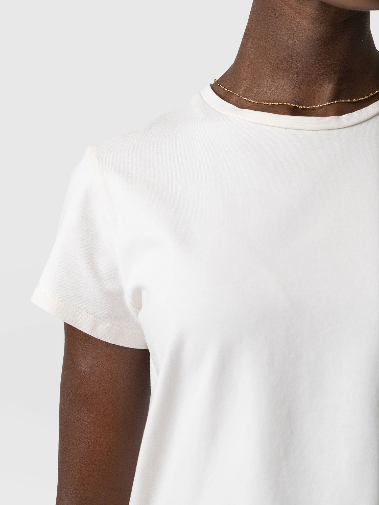 Easy Cotton Tee - Cream - Image 4