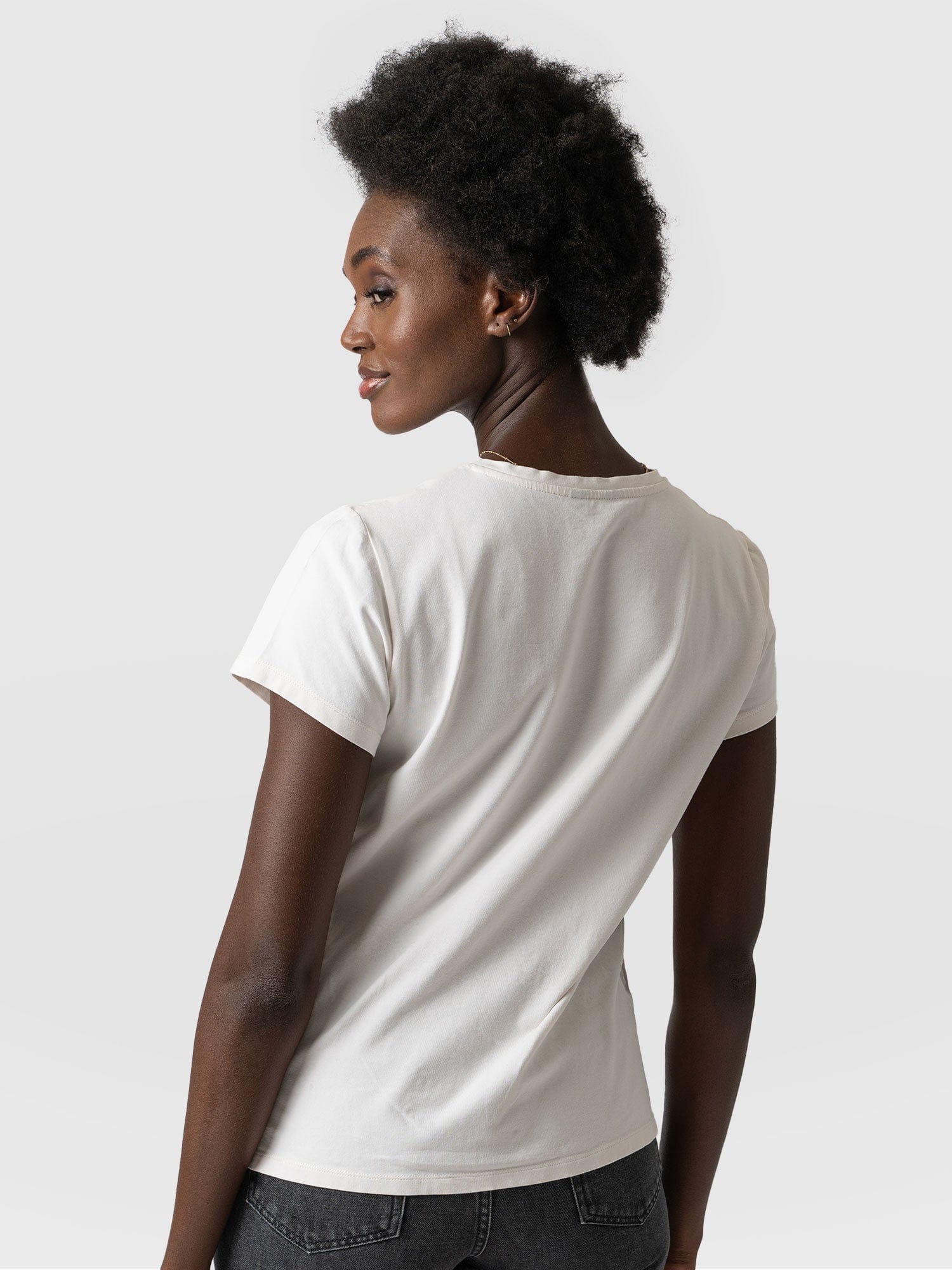 Easy Cotton Tee - Cream - Image 6