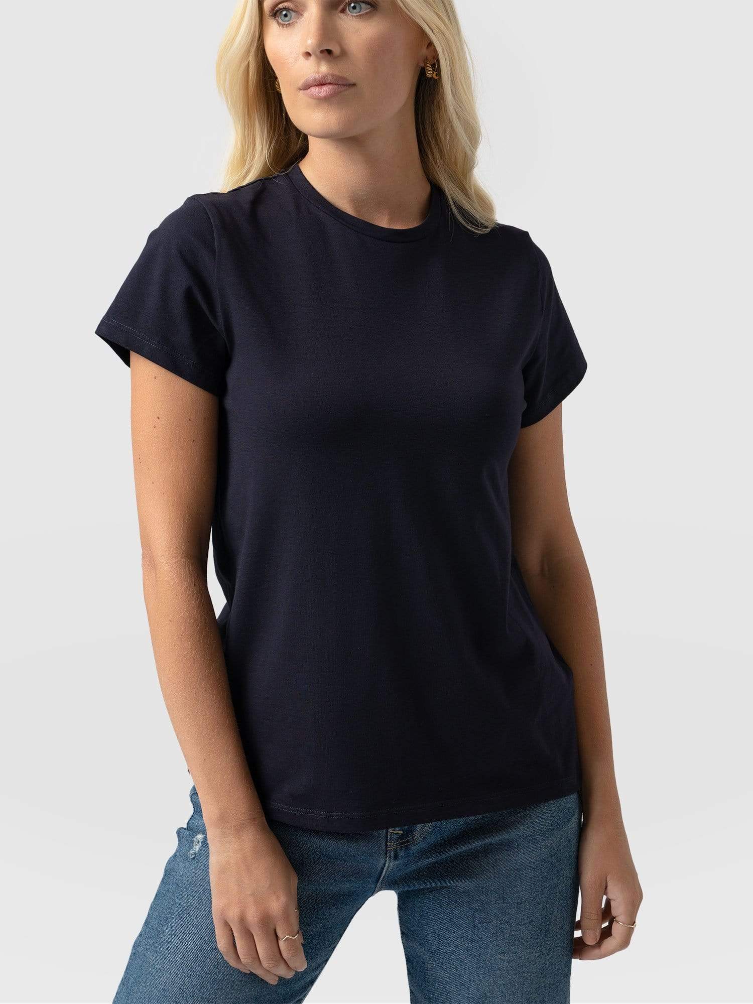Easy Cotton Tee - Navy - Image 3