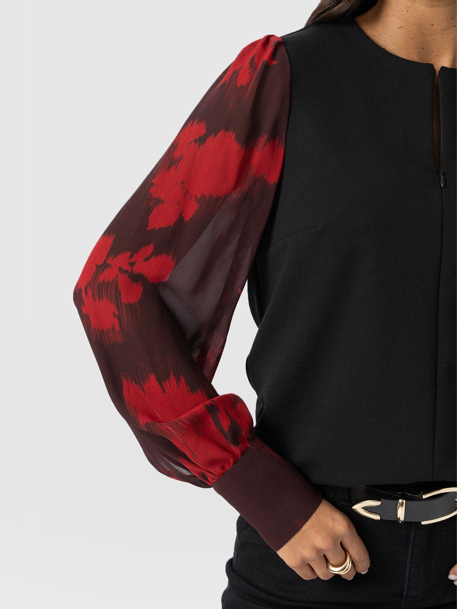 Esme Zip Up Top - Pink Fade Floral - Image 3