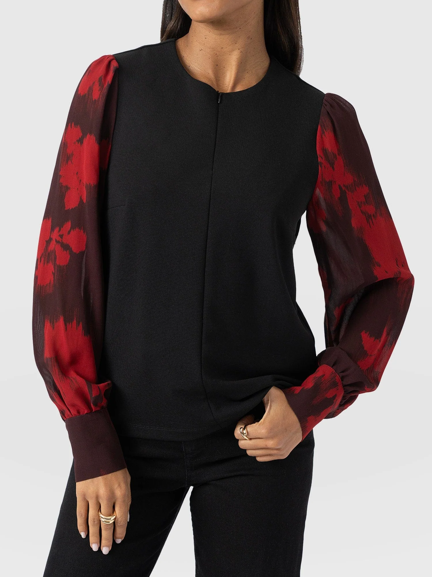 Esme Zip Up Top - Pink Fade Floral - Image 4